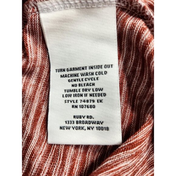 Ruby Rd Women's Plus Size 3X Top Blouse Crewneck 3/4 sleeve Brown Striped -25 - Picture 8 of 9